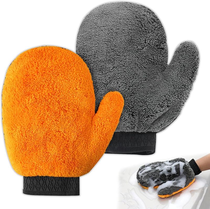 2 Pack Microfibre Car Wash Mitt Glove, Wash Mitt for Car Washing, Car Cleaning Mitt, For Car Maintenance Window Cleaner Exterior and Interior, Care Washing... 0