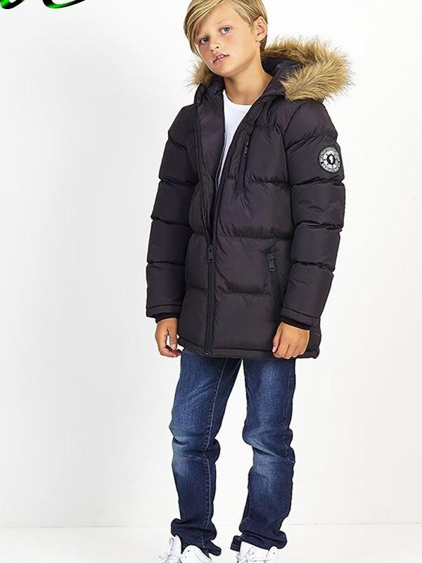 NEW BOYS COATS KIDS BACK TO SCHOOL FUR HOODED PARKA JACKET WINTER WARM COAT SIZE 2