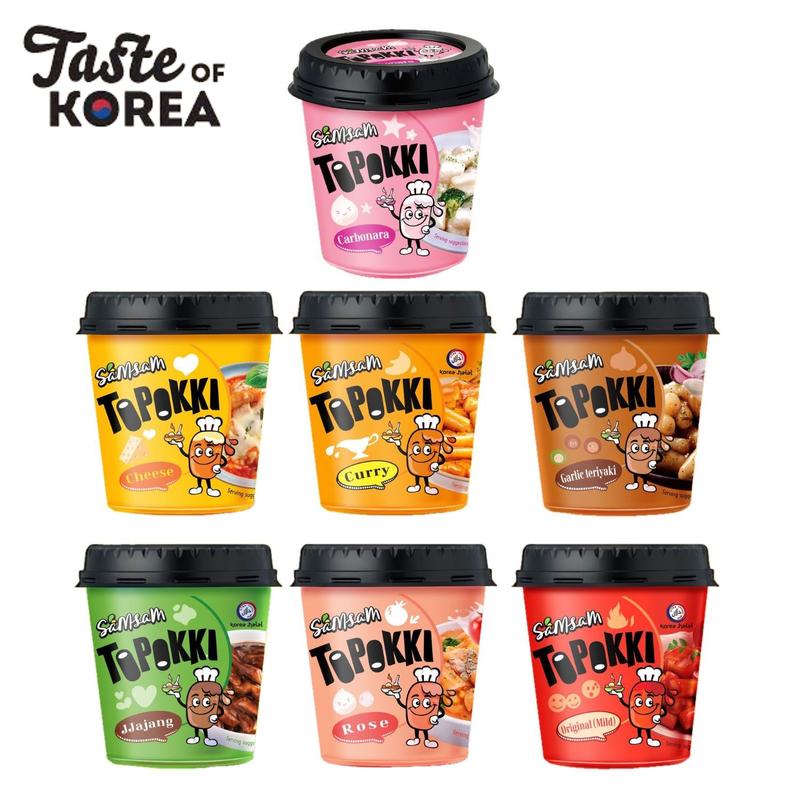 Samsam Tteokbokki, Topokki Korean Sam Sam Rose Toppokki Rice Cake - Taste Korean Food, Instant Toppokki Snack & Gift Rice Cakes, Ready-to-Eat Snack, Authentic Korean Street Food,Chewy Texture, Easy Meal or Snack, Ideal for K-Food Lovers Instant 0