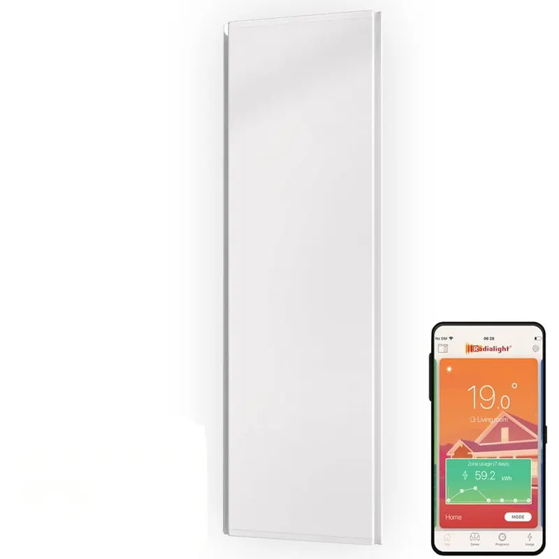 Radialight Icon Wifi Vertical Electric Panel Heater, Wall Mounted, 750W, White 0
