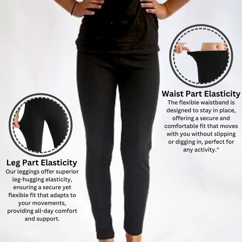Panzy Girls Plain Stretchy Cotton Leggings - Pack of 3, Ages 5-13 viral  leggings solid minimalist 2