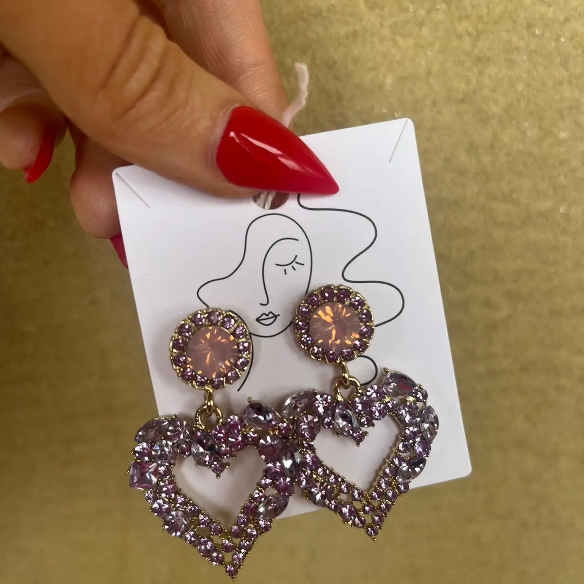 Heart Diamanté Earrings