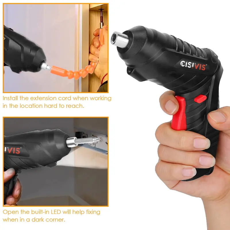 Cordless Drill Electric Screwdriver 47PCS Set Drill Driver Bits Rechargeable Kit 5