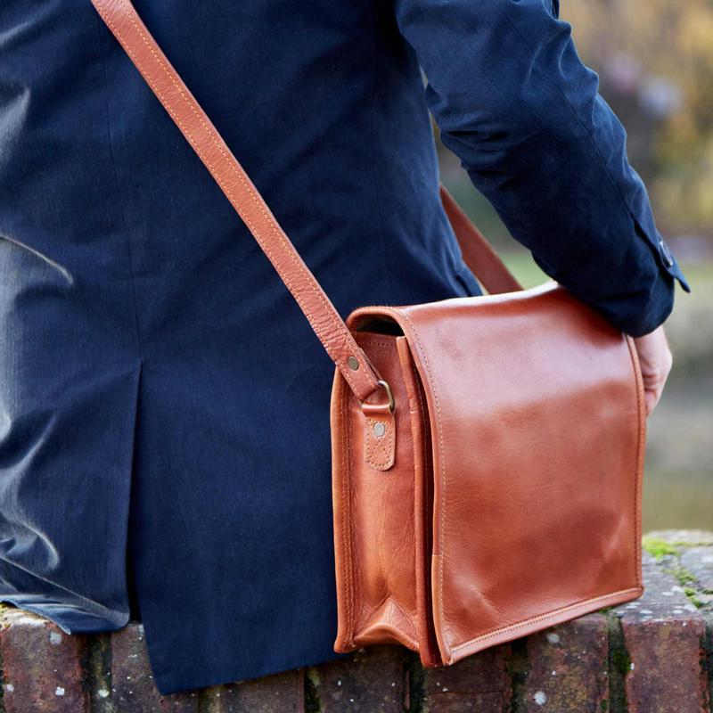 Brown Leather Messenger Bag - Commuter Bag - College Bag - Courier Bag - Traveller Bag 4