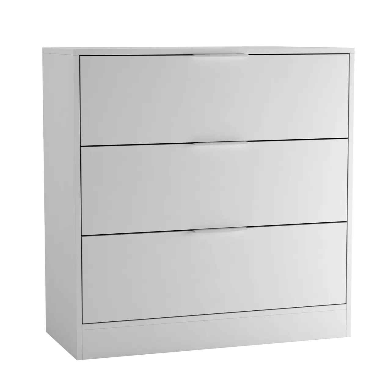 Solid Wood Chest of Drawers with 3 Compartments - 80cm Height
