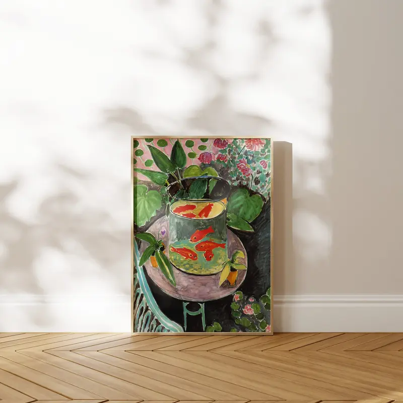 Henri Matisse Print: Goldfish (Premium Giclée Art Print of Modern Green Nature Fish Bowl Painting) Wall Art / Home Decor available Framed 1