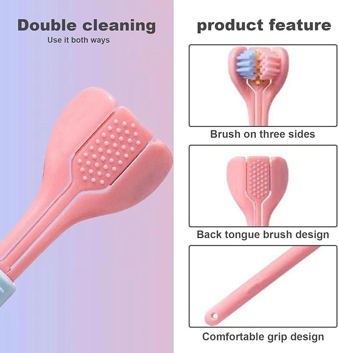 Product Introduction of Three Sided Soft Hair Tooth Toothbrush Adult and children's versions Oral Gentle Sensitive Comfort Bristle Cleanser 8