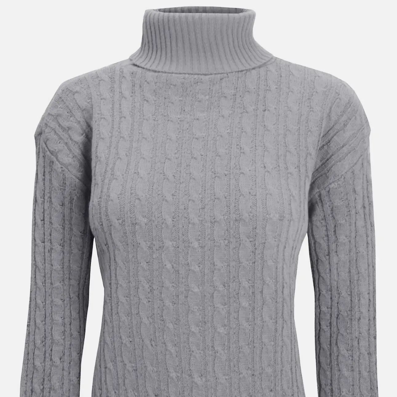 Women's Pollo Neck Cabled Knit Jumper - Knitwear for Women - Womenswear
