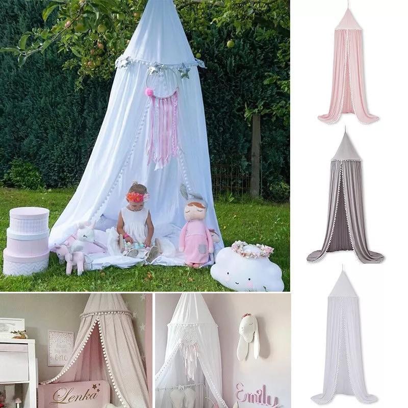 Kids Baby Bed Canopy Bedcover Mosquito Net Curtain Bedding Dome Tent Cotton - Perfect for a Comfortable Sleep 2