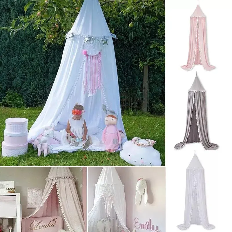 Kids Baby Bed Canopy Bedcover Mosquito Net Curtain Bedding Dome Tent Cotton - Perfect for a Comfortable Sleep 2