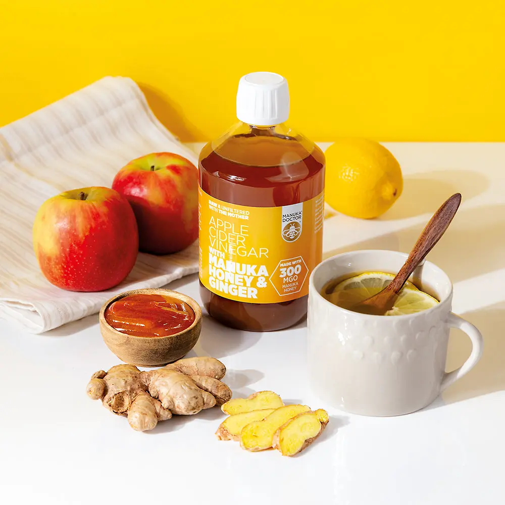 Apple Cider Vinegar with Ginger & Manuka Honey 500ml - Nutritionist Recommended ACV