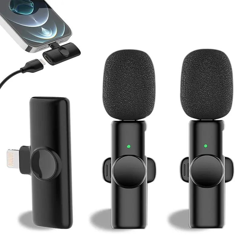 Dual Wireless Lavalier Mics with Noise Reduction & Charging Case for iPhone/iPad - Your Ultimate Content Creation Solution