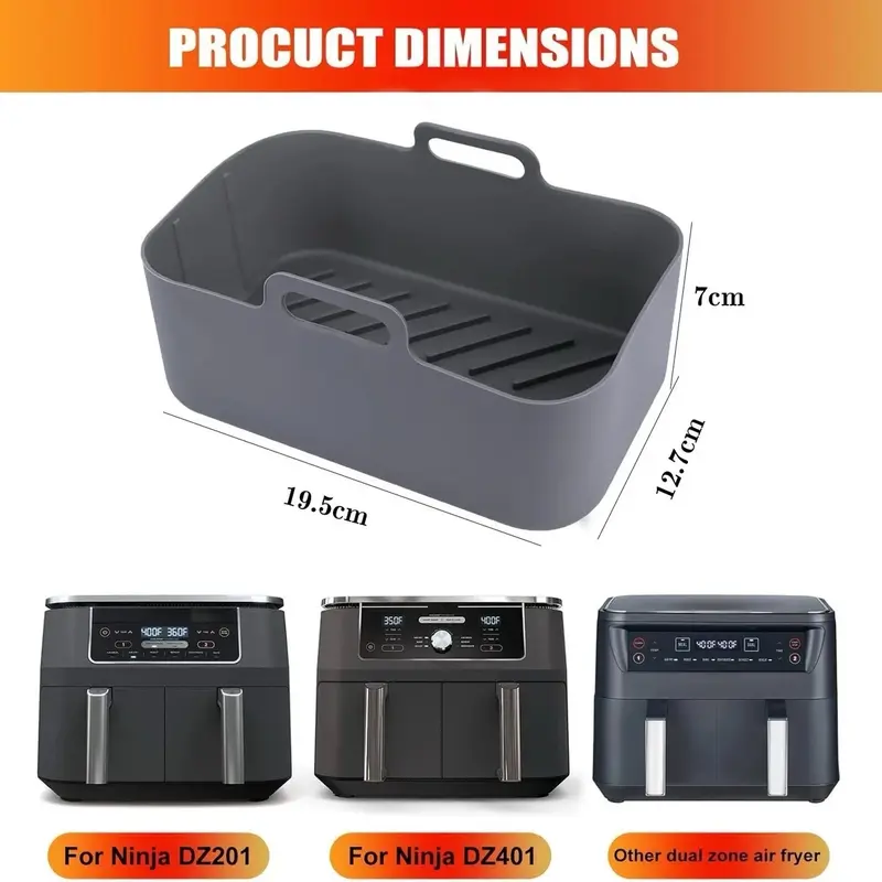 VegiMax Silicone Air Fryer Liner 2Pack for Ninja Dual Air Fryer Accessories 2