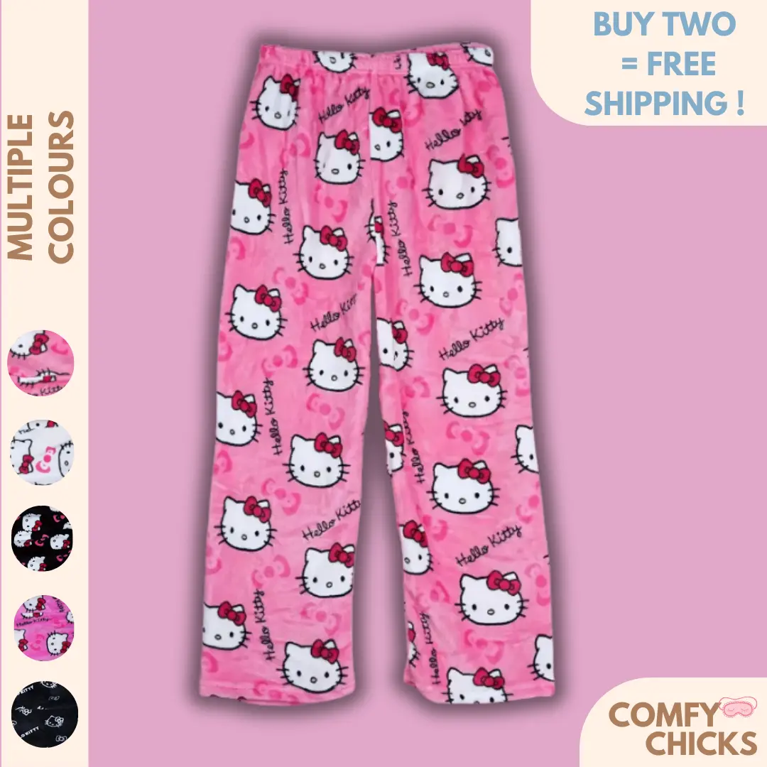 "Hello Kitty Pajama Pants - Soft, Comfy, and Adorable Sleepwear for Ultimate Comfort" Breathable Loungewear Womenswear Casual