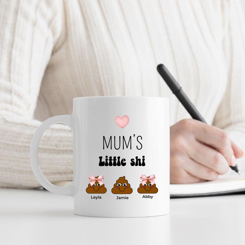 Personalised Mum's Little Funny Mug, Mother's day Gift,Present for Mum, Wife, Friend, Colleague, 11 Oz Cup Drinkware, Reusable Tumbler,mam, mom, mama For Coffee or Tea at the Office, with Coworkers Reuse Washable Ceramic mugs sweary 4