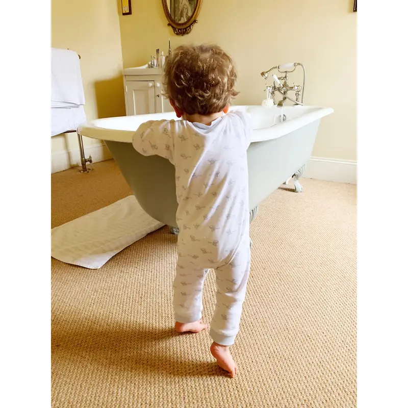 Magnetic Fastening Pale Blue Star Footless Romper 3