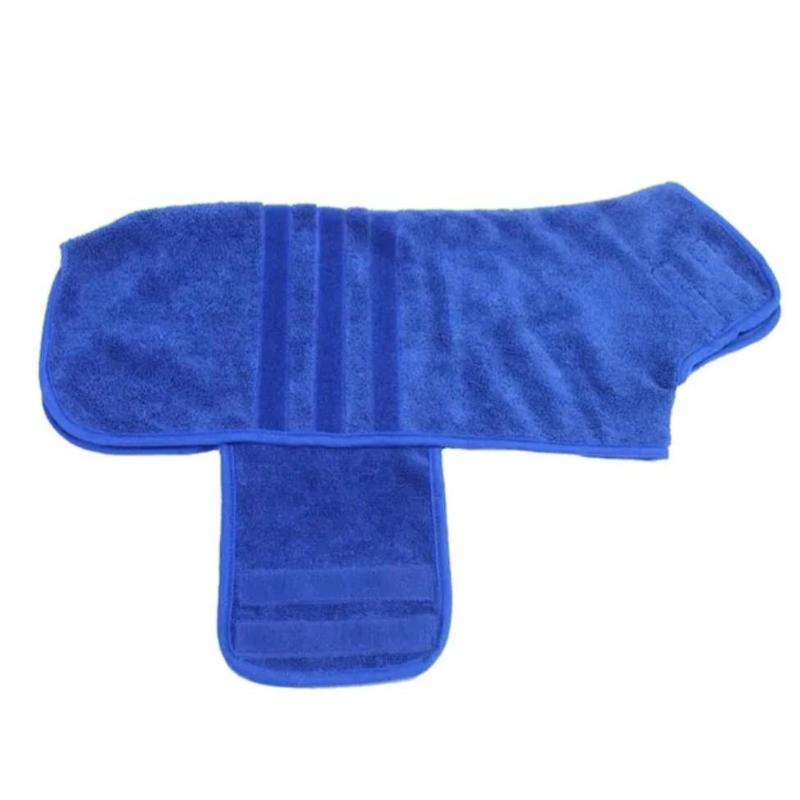 Dog Robe for Bathtime Drying and Travel Towel for All Size Dogs in 2 Colours Blue and Red bathrobe 4