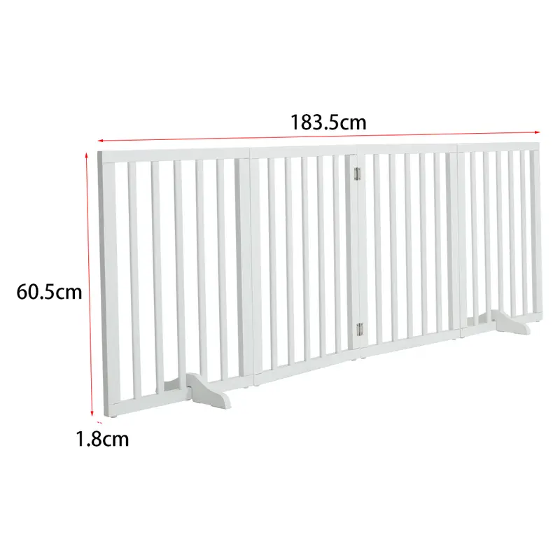 Lushhub Wooden Foldable Freestanding 3/4 Panel Pet Gate 7