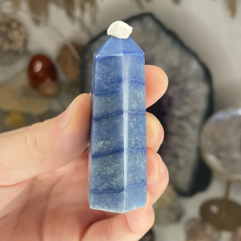 Blue Aventurine Pointed Tower Crystal for Home Decor