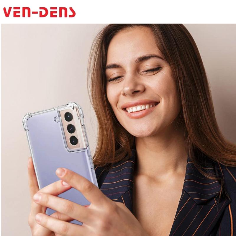 Ven-Dens Samsung Galaxy S22 Ultra / S22+ / S22 TPU Clear Case Protective Cover with Reinforced Corners – Clear Accessories Protection Casing Shockproof Cellphone Smartphone Phonecase Devices Luxury Silicone Transparent Handheld Protective Case Rubber 4