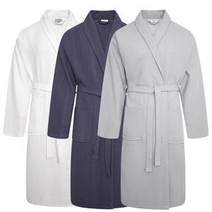 A&B TRADERS - Waffle Wave Dressing Gown Unisex Lightweight Cotton Bathrobes Womenswear Loungewear Cotton Summer Nightwear Comfort Long Sleeve Lady