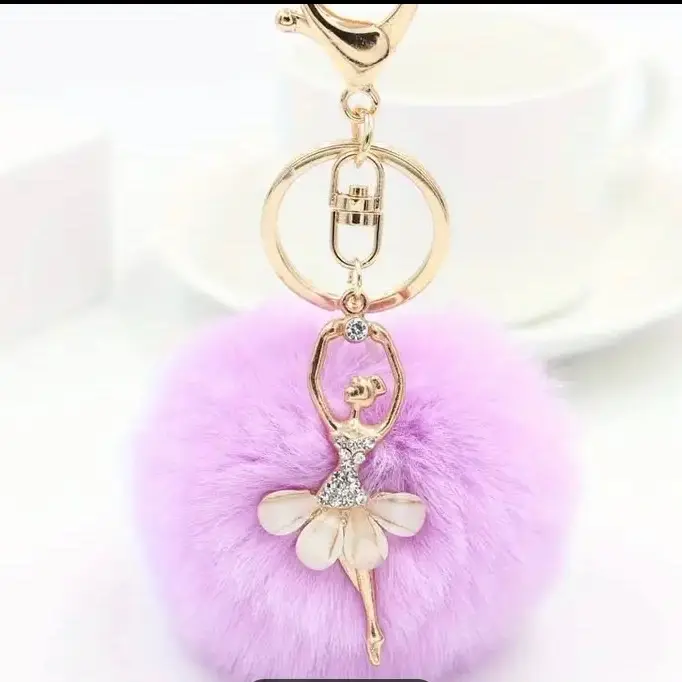 Ballerina Pom Pom Keyring