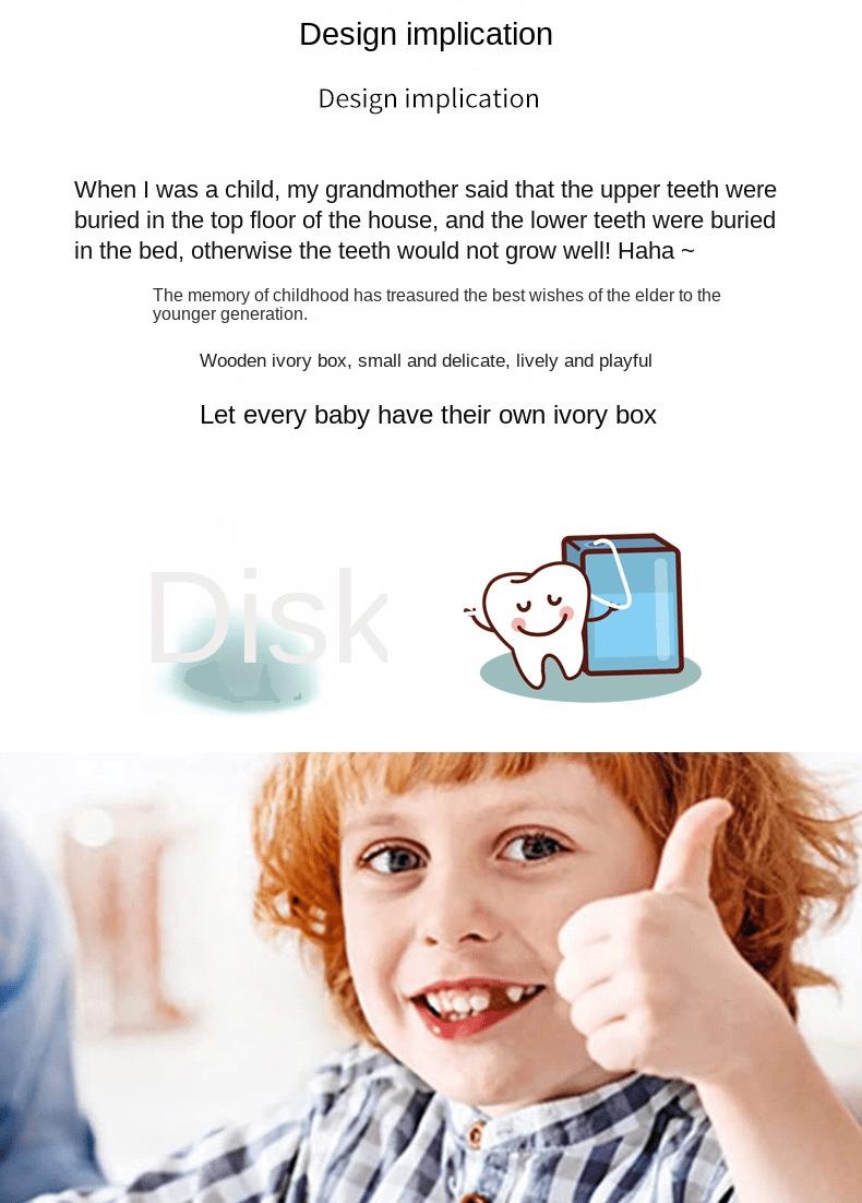 Product Introduction of 1PC Modern Minimalist Baby Teeth Box For Boys And Girls, Children's Teeth Collection Commemorative Box, Fetal Hair And Umbilical Cord Preservation Wooden Box Baby Shower Family Decorations Gifts 4