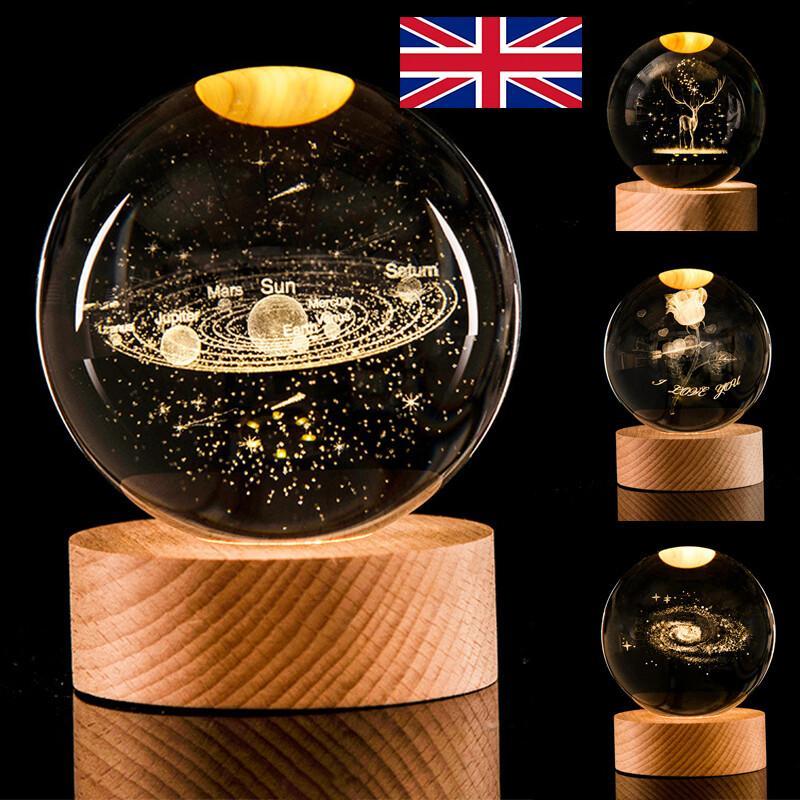 Product Introduction of (2-3 days Arriverd) LED Night Light 80mm 3D Solar System Crystal Ball Gift Galaxy Glass Sphere Globe 17