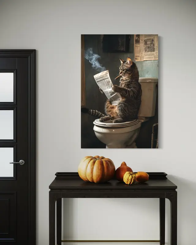 Unframed Painting, 1 Piece Cool American Bobtail Cat, Wall Art Print, Waterproof, Made In French Velvet, Bathroom Decor, Bedroom, Home Decor, Canvas Print, Poster Decoration Photo Wall Artistic, Animal Print, Canvas, Home Improvement 7
