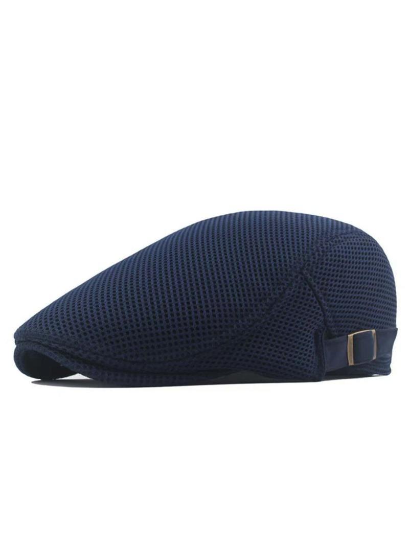 Product Introduction of Casual Plain Mesh Beret, Simple Outdoor Sports Adjustable Strap Sun Protection Cap for Men & Women, Simple Style Plain Color Casual Hat for Daily Wear  Hats for Women 1