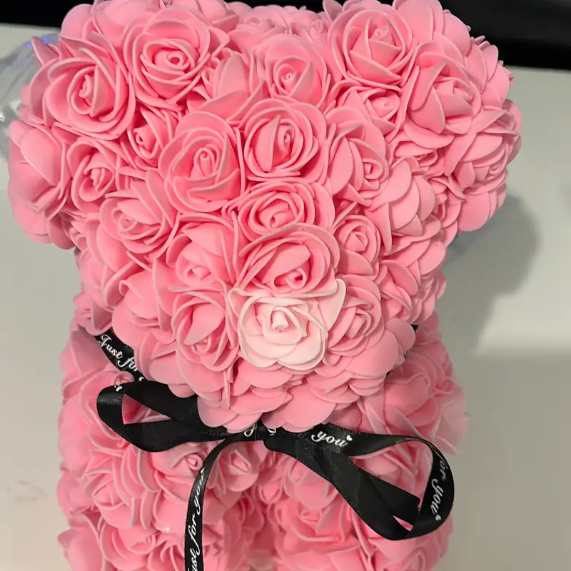 Personalized Rose Blush Flower Bear - Decorative and Functional Toy for Gift Giving 3
