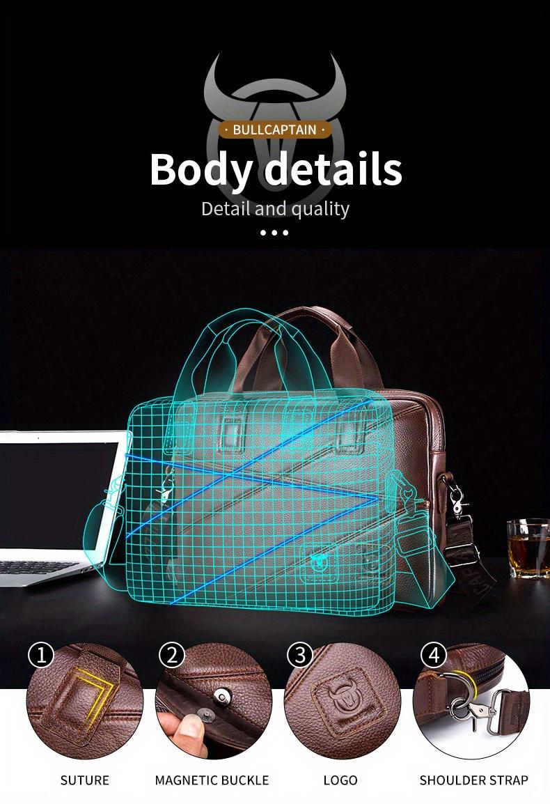 Product Introduction of BULLCAPTAIN Men's Leather Briefcase Multifunctional Handbag 35