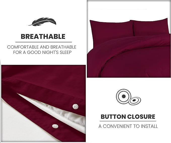 100% Long Staple Soft Cotton Duvet Cover Bedding Set, Single, Double, King, Super King Size Egyptian Cotton Duvet Set with Pillow Cases Cotton Breathable King Size 2