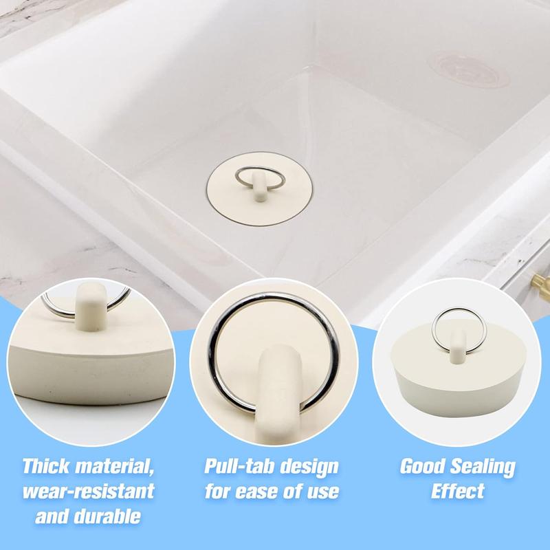 9 Pcs Bath Plugs - Rubber Bathroom & Kitchen Sink Plugs with Hanging Ring, Drain Stoppers for Bathtub & Tubs, 9 Sizes 2