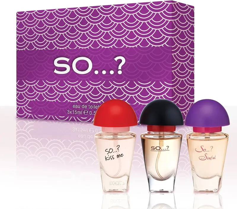 Three For Me Premium Womens Perfume Gift Set, Kiss Me, Sinful, SO...?, Eau De Toilette with Long Lasting Fragrance - Travel Size Mini Perfume for Girls, Ladies Gift Sets (3 x 15ml)  Gift Ideas, Gift For Girlfriend, Gift For Wife, Anniversary Gift 0