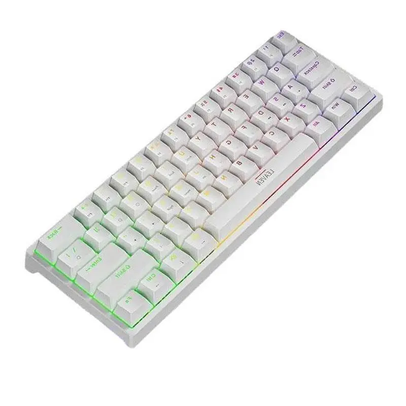 【Free shipping】Mechanical keyboard,Gaming keyboard electronic sports wired mechanical keyboard TYPE-C Hot swap RGB luminous green axis 6