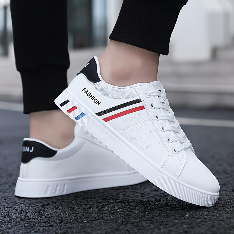 Product Introduction of All-Season Men's Striped Lace-up Sneakers - Breathable PU, Durable PVC Sole, Casual Comfort Fit Closed Sports Shoes Sports Shoes Training Trainer Runner Running Boy Athletic Footwear Walking Shoes 8