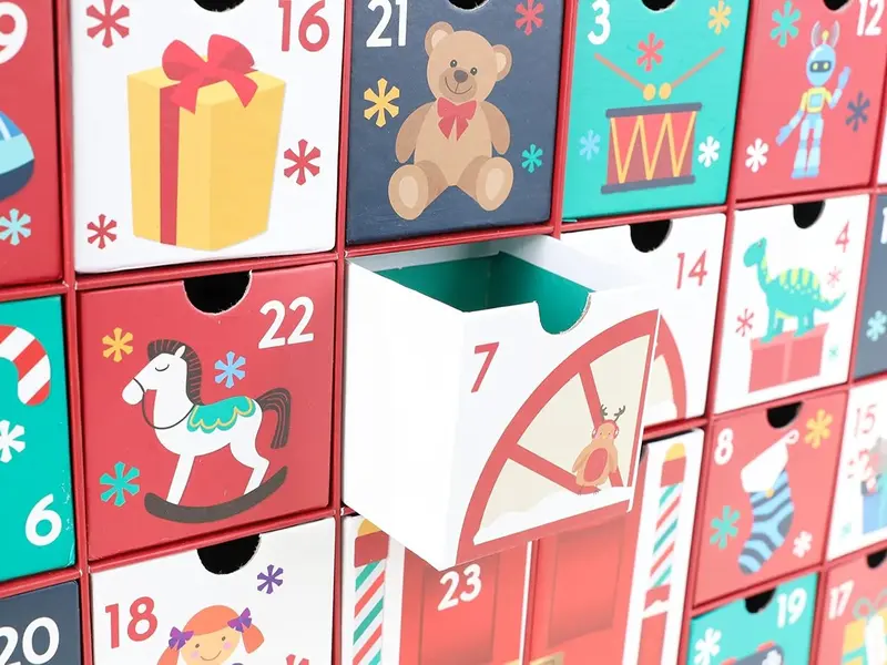 Toyland 44cm (17 Inch) Christmas 3D Toy Shop Advent Calendar With Dated Pull Out Boxes - Christmas Decoration 3