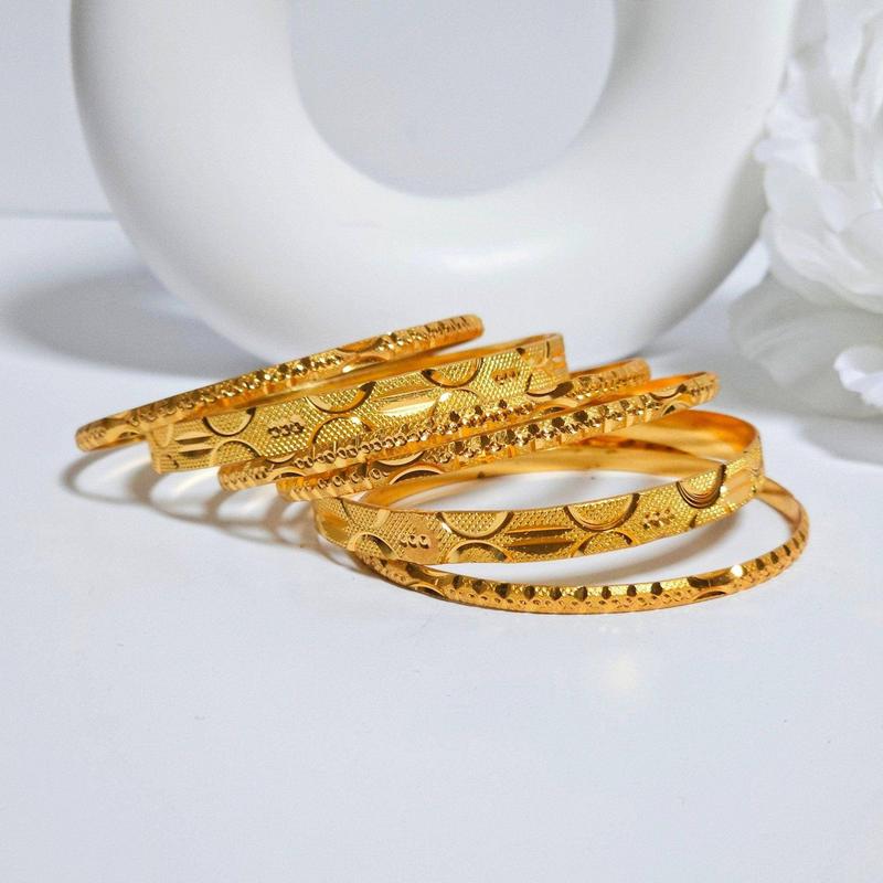 Set of 6 Gold Plated Indian Bangles 2