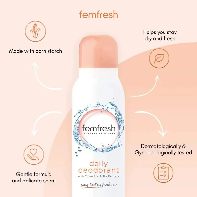 Femfresh Deodorant Spray for women125ml - Long Lasting 1