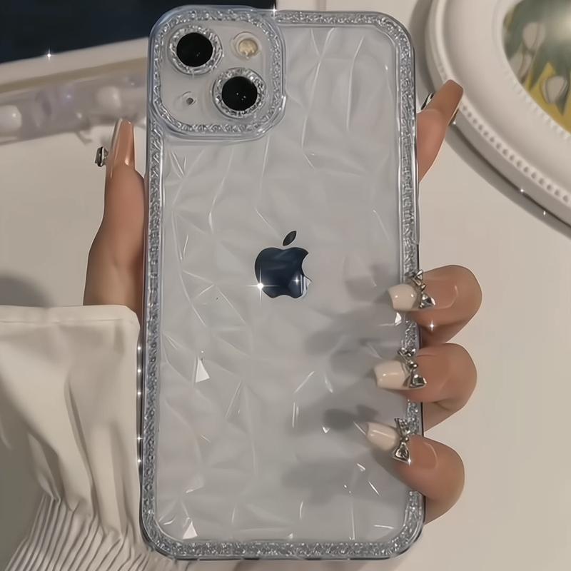 Product Introduction of 「Bubble Phone Case」Luxury Glitter Clear Diamond Texture Phone Case For iPhone 14 13 12 11 Pro Max X XR XS Max 7 8 Plus Lens Protection Soft Cover 3