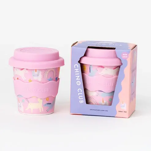 Pink Unicorn Babychino Cup 4oz Toddler Babyccino 120ml cup with lid 2