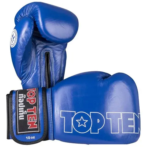 TOP TEN BLUE MUAY THAI IFMA APPROVED BOXING GLOVES - 10oz, MUAY THAI, KICK BOXING, TRAINING, PUNCH BAG GLOVES, ADULTS, MENS, WOMENS, LADIES, TRAINING, SPARRING