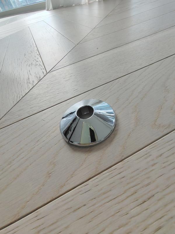 White Pipe Collars with Radiator Pipe Hole Covers - Set of 4 5
