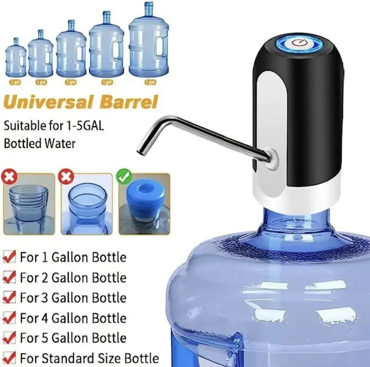 Electric Water Bottle Dispenser,USB Rechargeable Automatic Water Bottle Pump For Universal 3-5 Gallon Bottle, Automatic Dispenser For Home Office Use 5