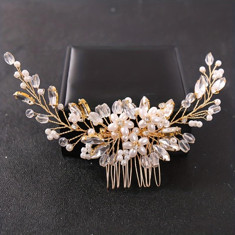 Beautiful White Pearl 1Pc Wedding Comb - Bridal Headdress, Hair Comb For Bridal 3
