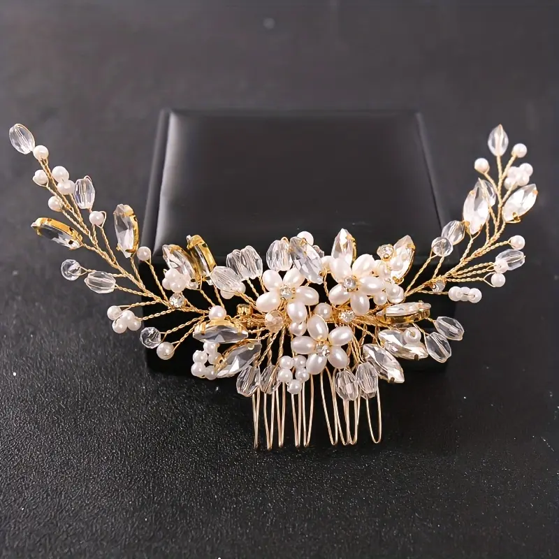 Beautiful White Pearl 1Pc Wedding Comb - Bridal Headdress, Hair Comb For Bridal 3