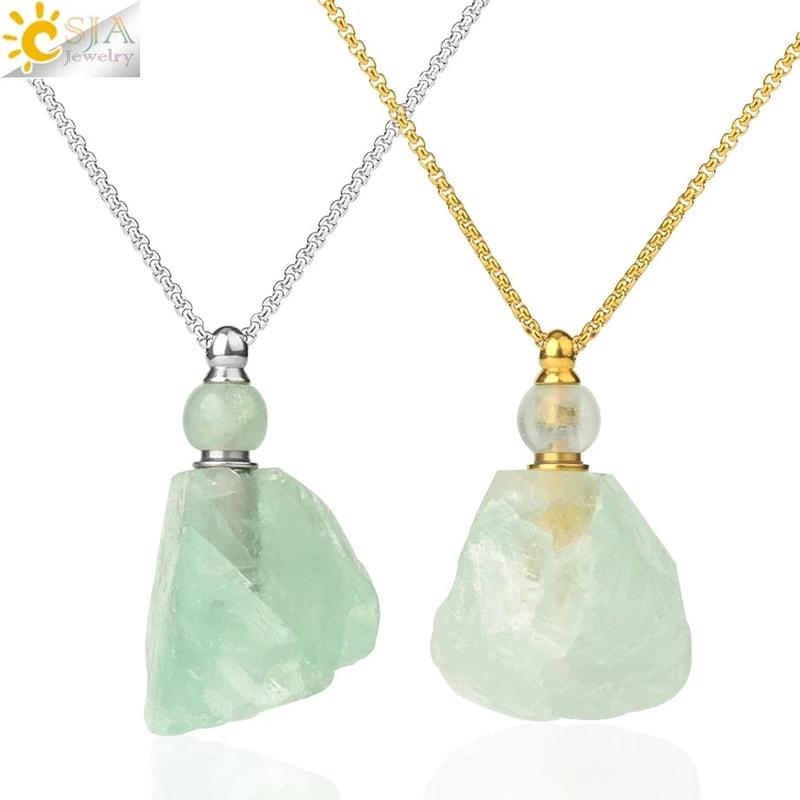 Natural Stone Cone Perfume Bottle Necklace – Healing Clear Quartz Crystal Pendant, Essential Oil Diffuser Vial for Aromatherapy 6
