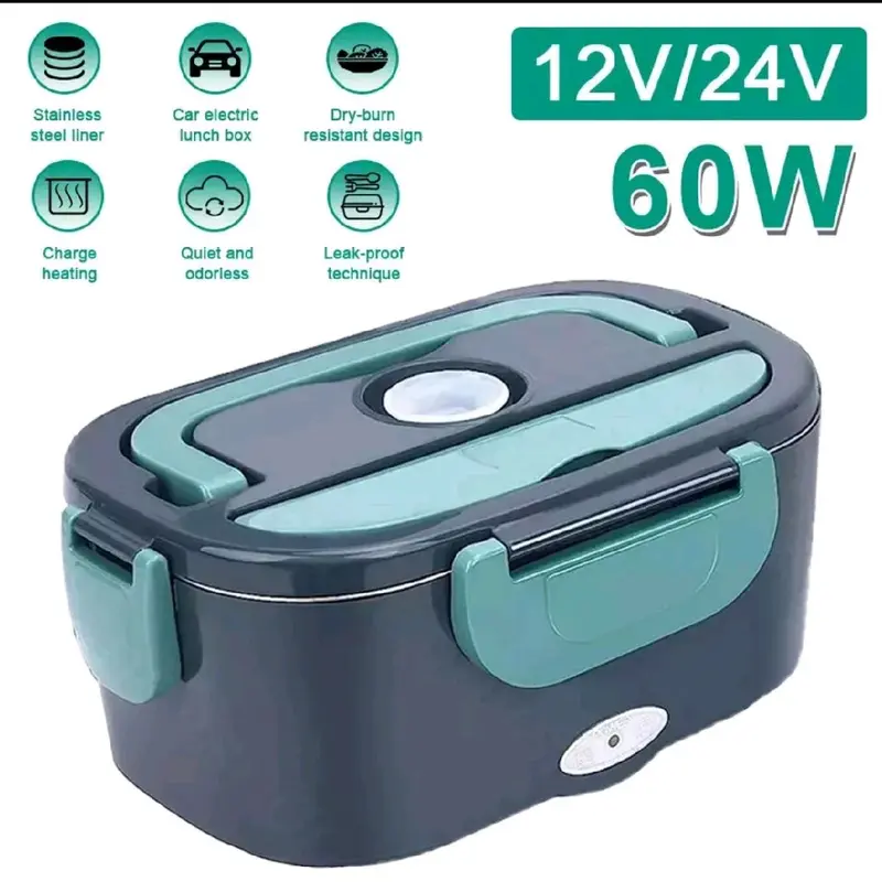 Leak Proof 1.5L 60W Electric Lunch Box Food Warmer for Car and Home - Heating Microwave for Trucker's Lunch - Tableware 2