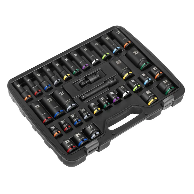 Sealey Premier Impact Socket Set 1/2"Sq Drive 34pc Colour Coded 2